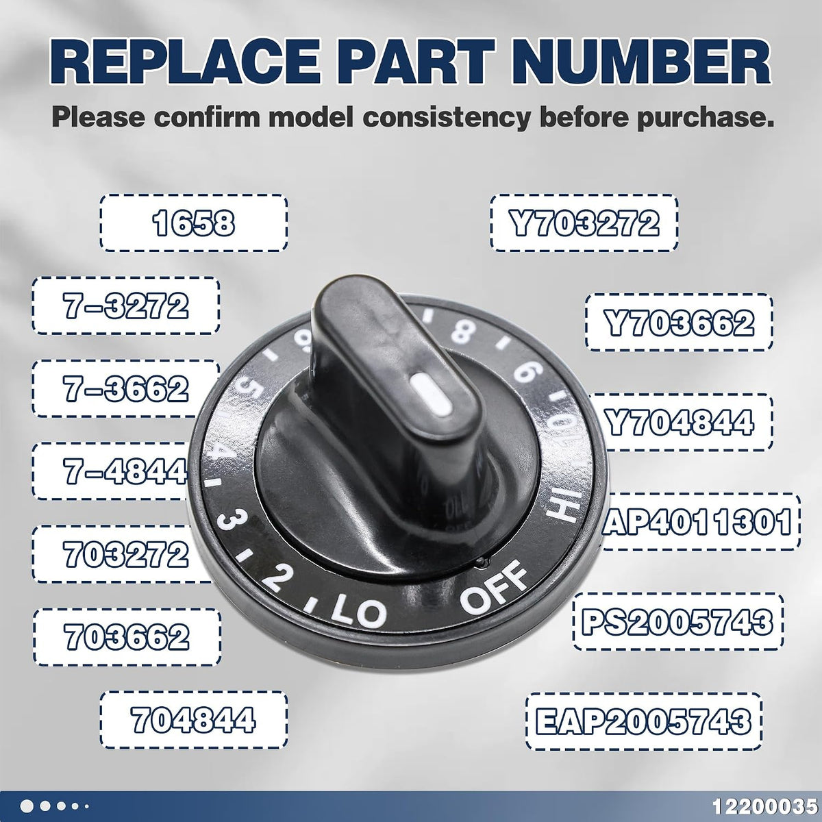 12200035 ABS Cosamatcozon Upgraded Burner Control Knob Kit