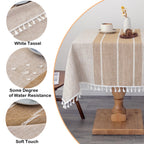 Waterproof Cotton Linen Washable Square Tablecloth 52x52 Inch Coffee