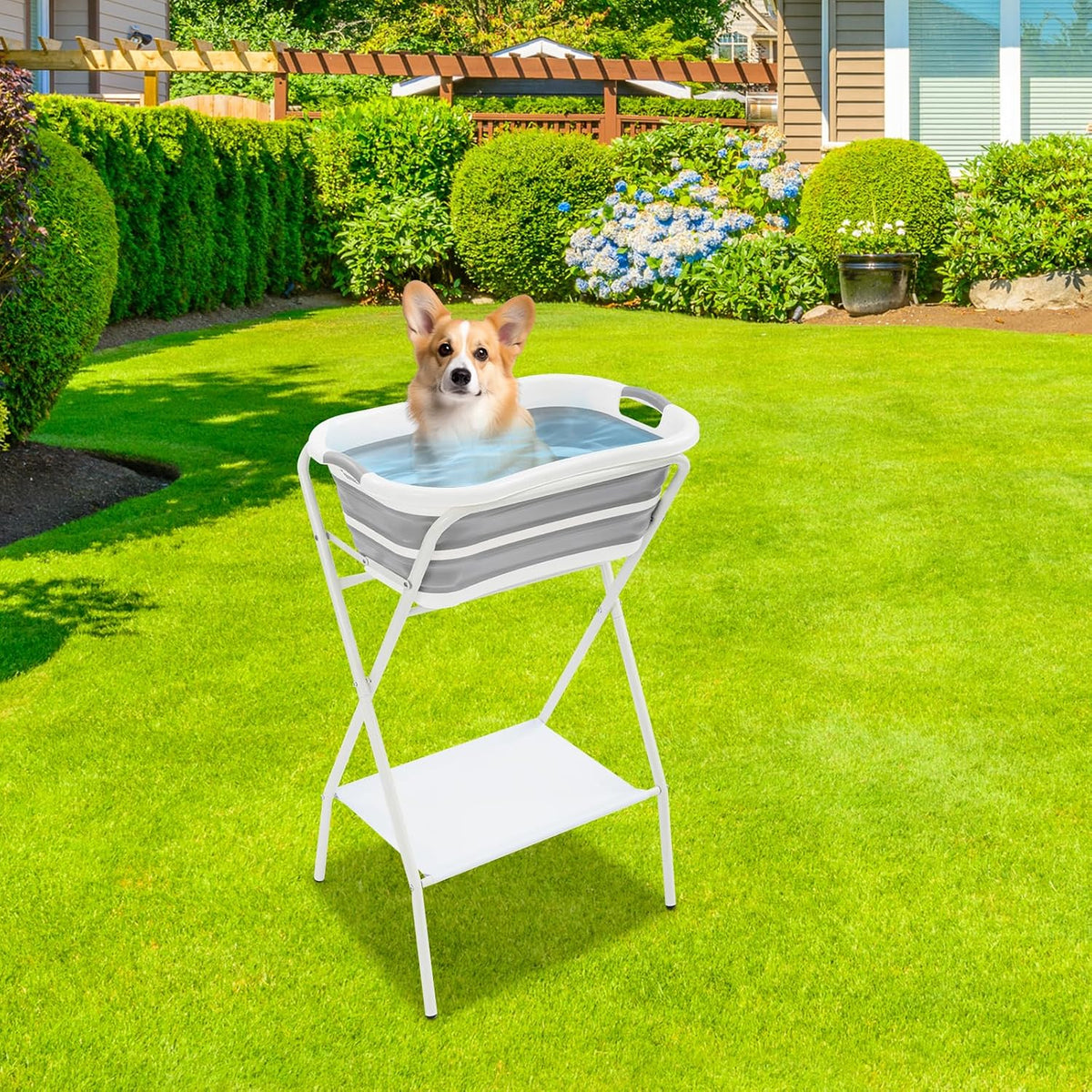 Dog Bathtub 110lbs Foldable Portable Elevated Dog Washing Station