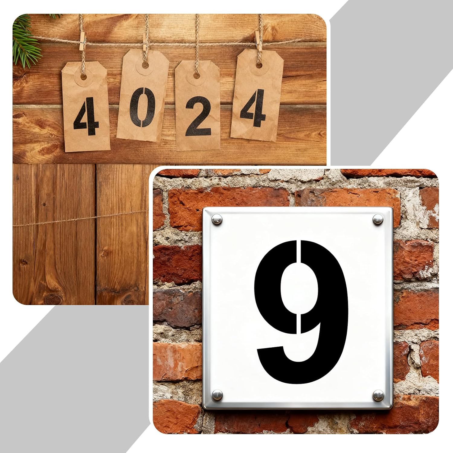 18 Inch Large Number Stencils Set, 0-9 Address Pavement Templates, Large Size Reusable Number Stencil Suitable for