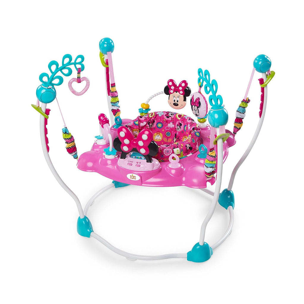 Disney Baby MINNIE MOUSE PeekABoo Baby Activity Center Jumper with 8 Toys, Lights & Sounds, 360-Degree Seat, 6-12