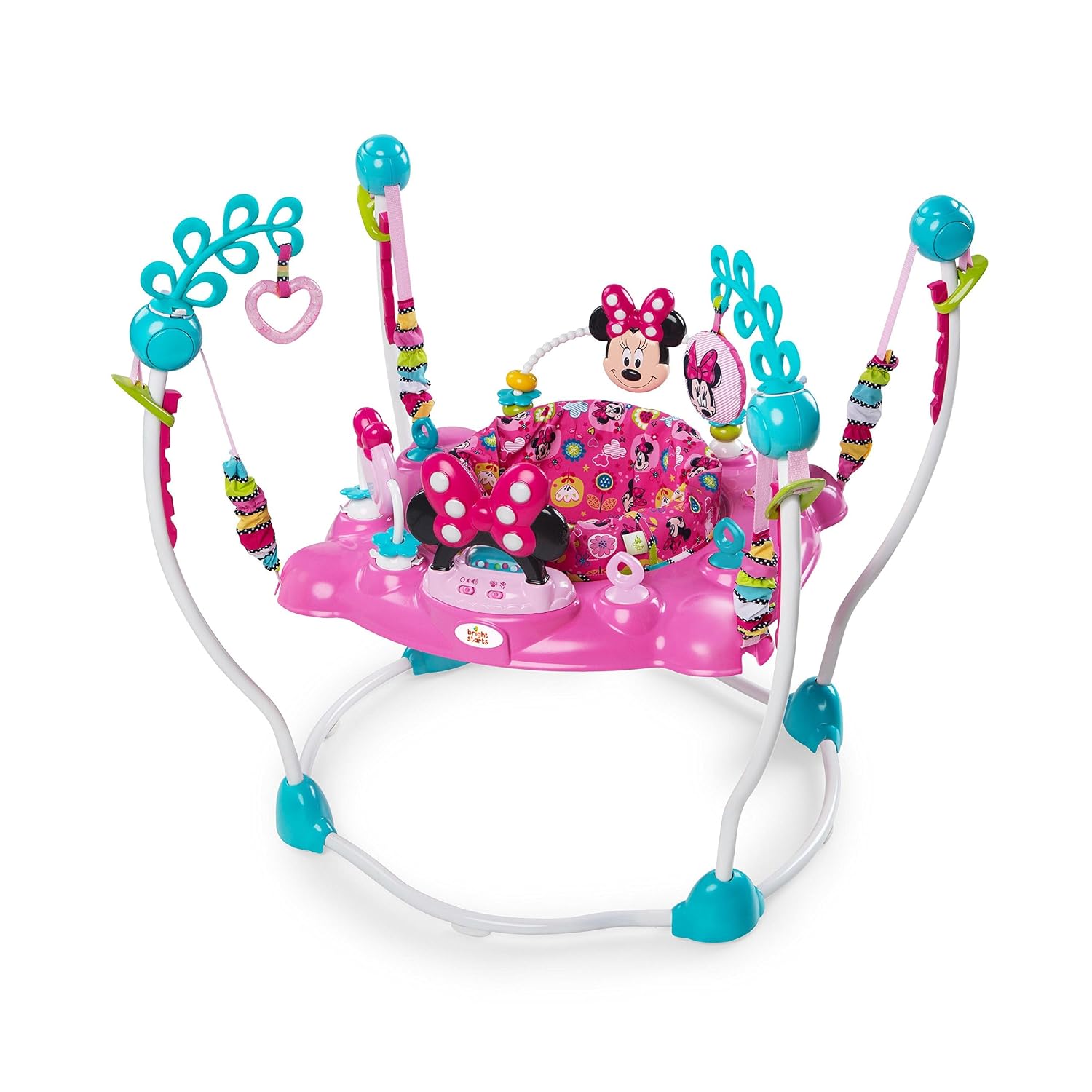 Disney Baby MINNIE MOUSE PeekABoo Baby Activity Center Jumper with 8 Toys, Lights & Sounds, 360-Degree Seat, 6-12