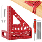 Mellisore 4.3 Inch 3D Multi-Angle Measuring Square Ruler with Angle Pin