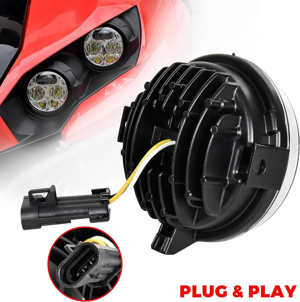 SAUTVS LED Headlights for Kawasaki Teryx Teryx4 Brute Force 750 Mule 4010