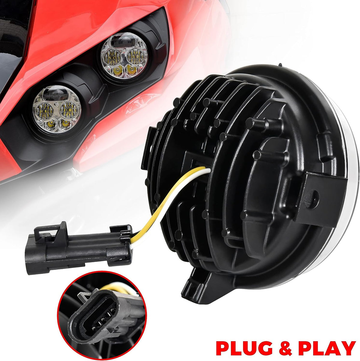 SAUTVS LED Headlights for Kawasaki Teryx Teryx4 Brute Force 750 Mule 4010