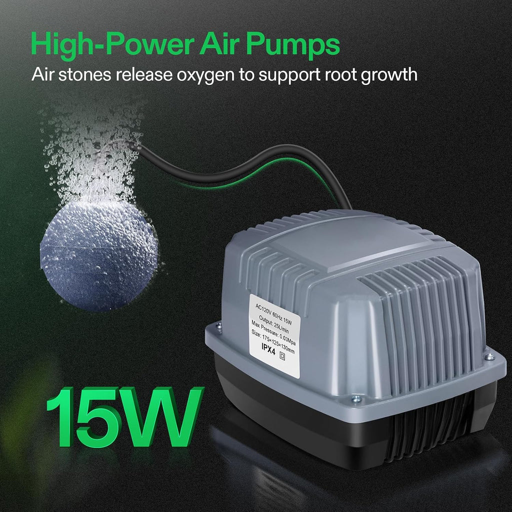 DWC Hydroponics Grow System with Top Drip Kit 4 Buckets | 5-Gallon Deep Water Culture, Recirculating Drip Garden
