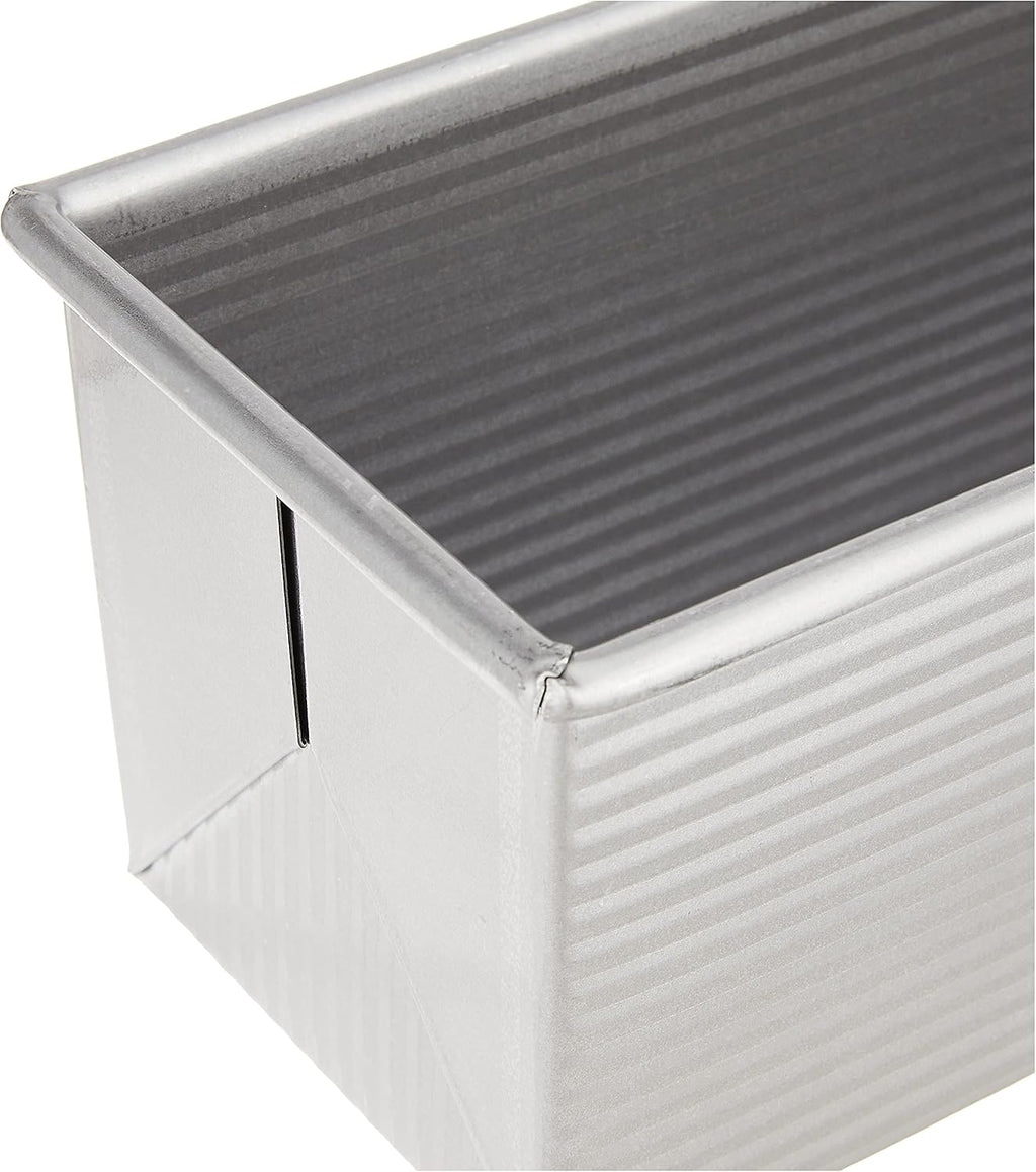 Bakeware Pullman Loaf Pan with Cover, 13 x 4 inch, Nonstick & Quick Release Coating, Made in the USA from Aluminized