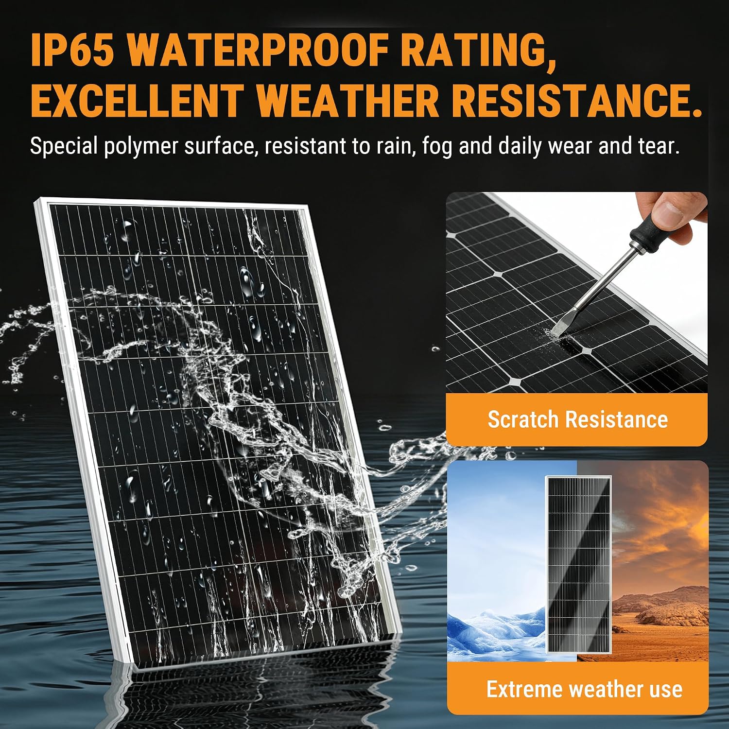100W 12V Monocrystalline Solar Panel Kit w/ 20A PWM Charge Controller, Z Brackets & MC4 Cables, 25% High-Efficiency