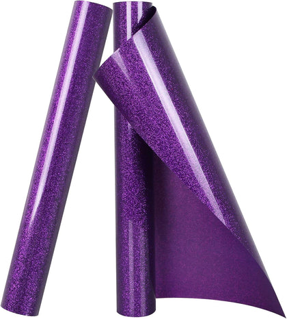 Purple Glitter HTV Heat Transfer Vinyl Roll 12 inch x 10 ft Iron on Vinyl for T Shirts Crafts