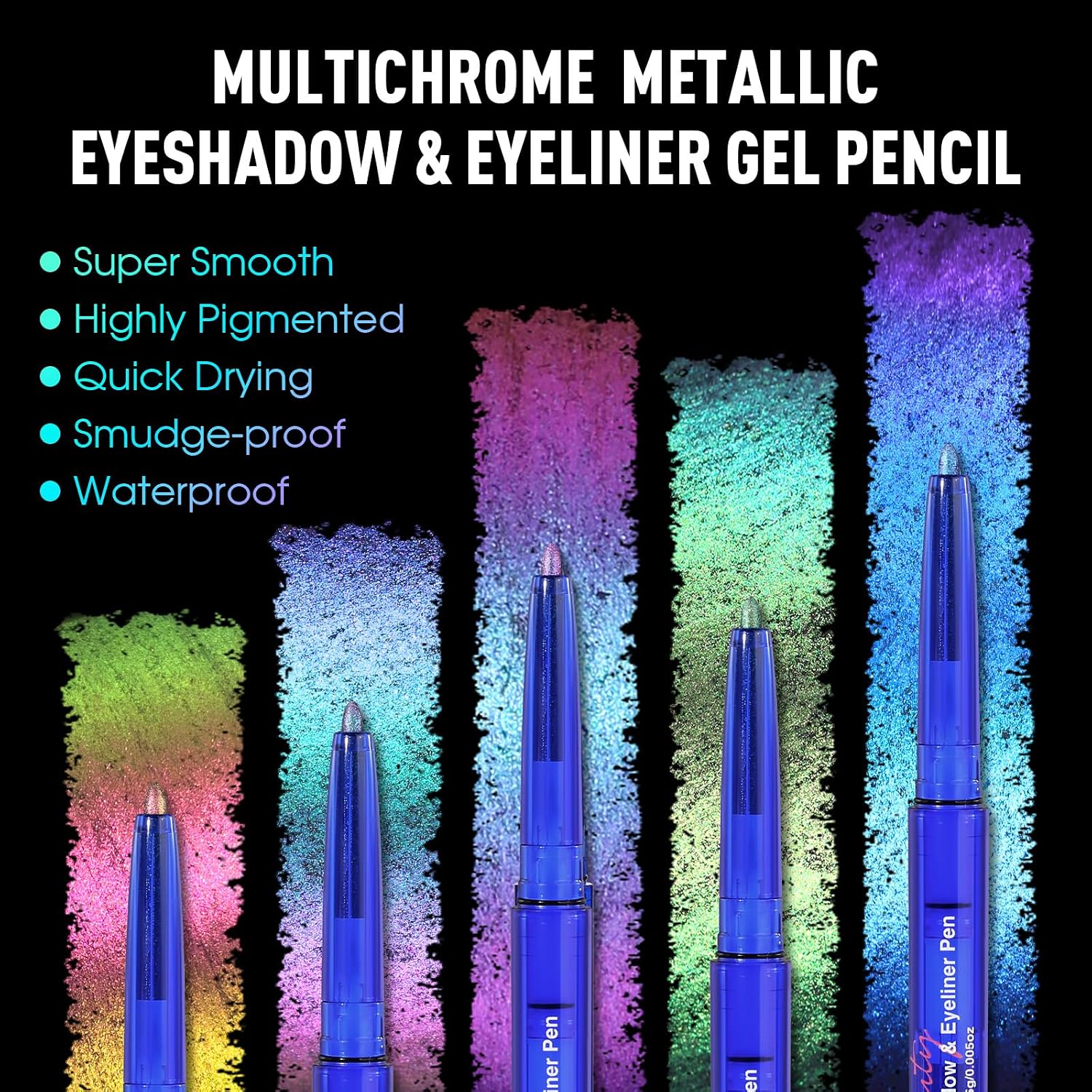 Chameleon Eyeshadow & Eyeliner Gel Pencil-Multichrome Shifting Colors Metallic Glitter Eye Makeup,Waterproof
