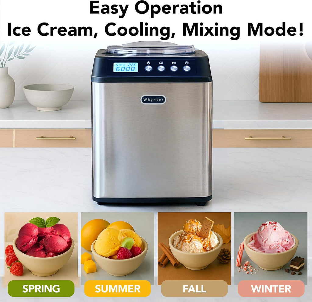Upright Automatic Ice Cream Maker, 2.1 Qt, ICM-201SB