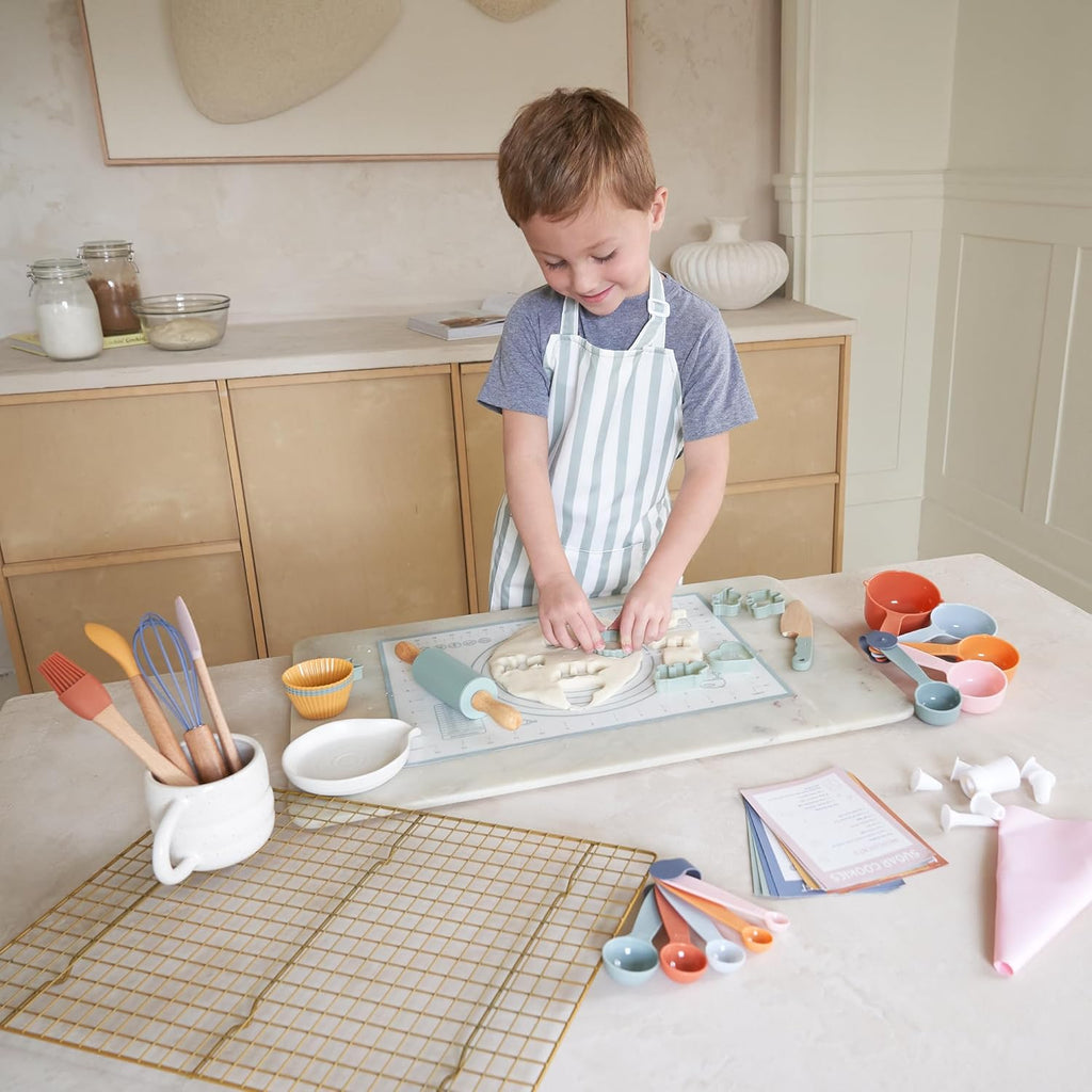 Wooden Baking Set for Kids - A Complete Set of Real Kitchen Utensils Gives Toddlers a Fun Cooking Experience