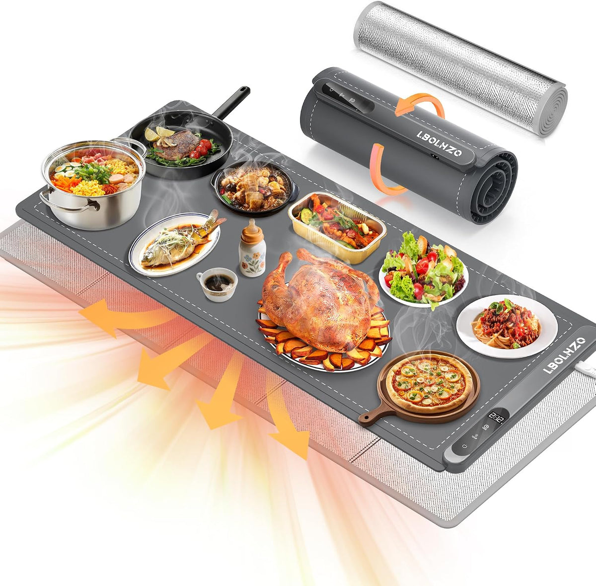 Warming Mat For Food Extra Large 36"x16" 580W Food Warming Mat Buffet Servers and Warmers,Chafing Dishes for Buffet 6