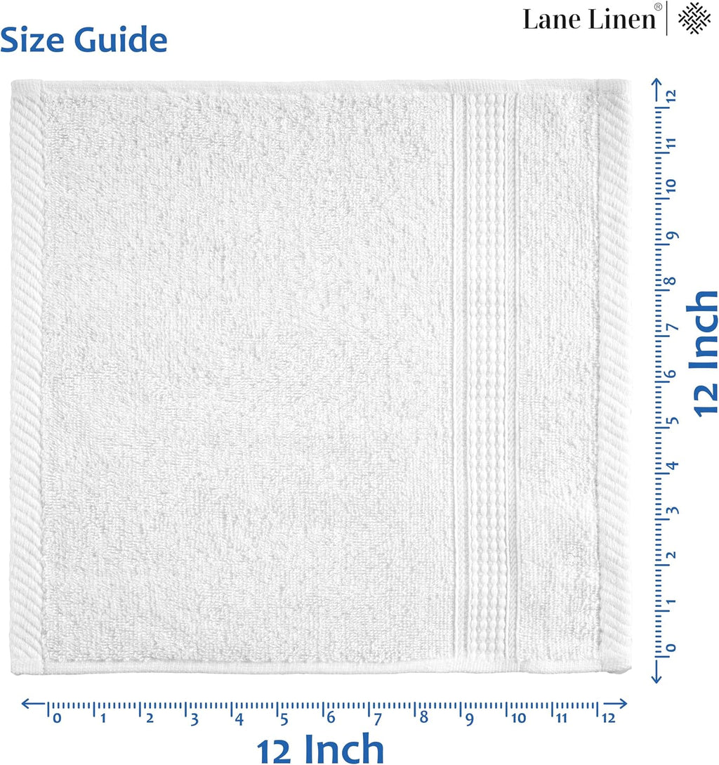 12 PC Wash Cloths Bathroom Set -100% Cotton Highly Absorbent Washcloths Bulk, Premium Spa & Hotel Quality Wash