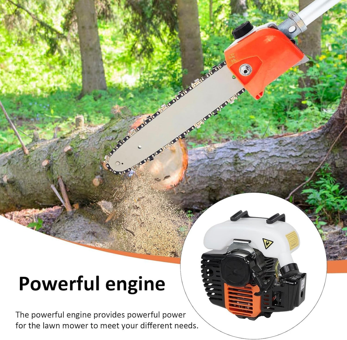 52cc Gas Powered String Trimmer & Brush Cutter, 2-Cycle Professional Weed Eater Weed Wacker 6-in-1 Multi-Tool with