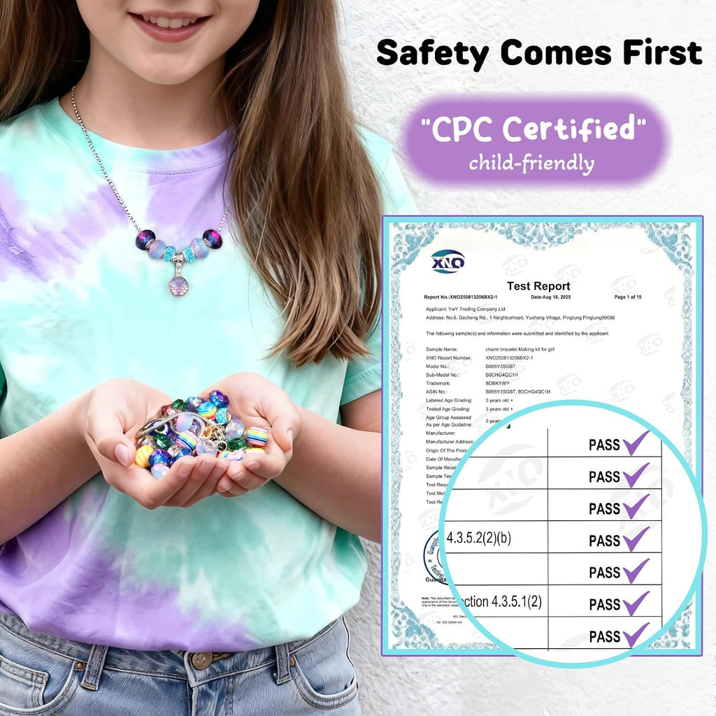 Charm Bracelet Making Kit & Unicorn/Mermaid Girl Toy- ideal Crafts for Ages 8-12 Girls who Inspire Imagination and