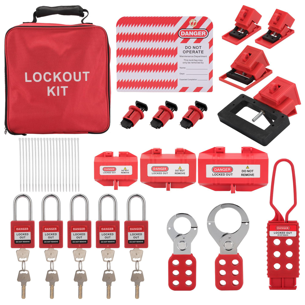 Lockout Tagout Kit Electrical Loto 58PCS OSHA Compliant Safety Kit