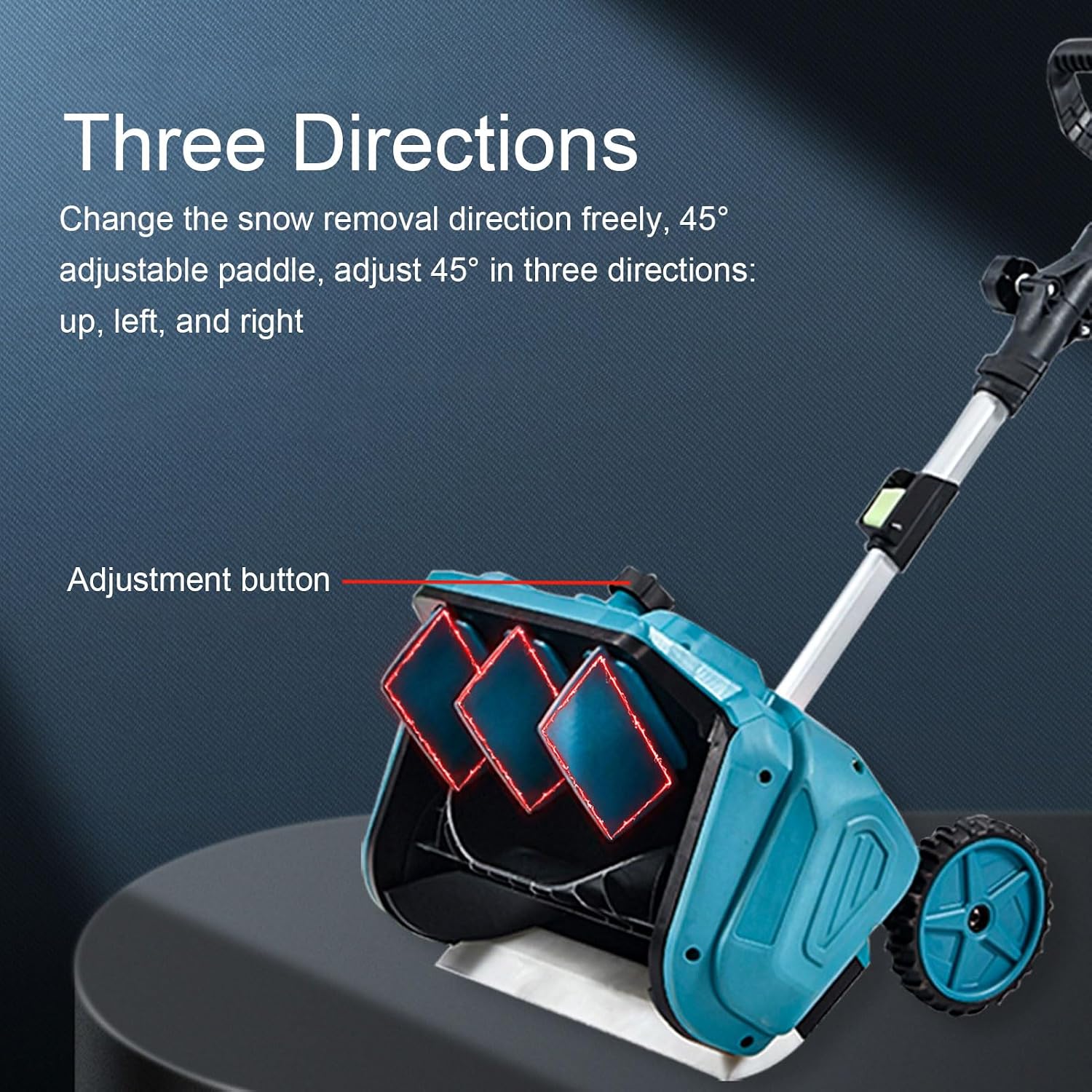 Cordless Snow Shovel, 20ft Throwing Distance Plows 300lbs per Min Portable Electiric Snow Shovel with Wheels