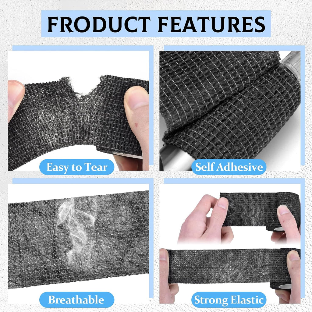 100pcs Tattoo Pen Covers, Sealable Pen Sleeves, with 4pcs Tattoo Grip Wraps Self-Adhesiive Tapes, Extral Large