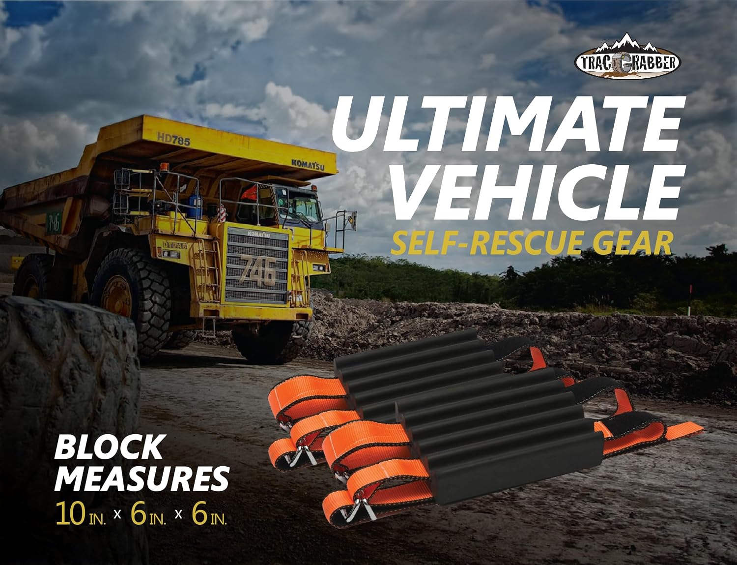 Tire Traction Device for Heavy Duty Commercial Vehicles, Set of 2 - Made in the USA, Easy to Install, Get Unstuck