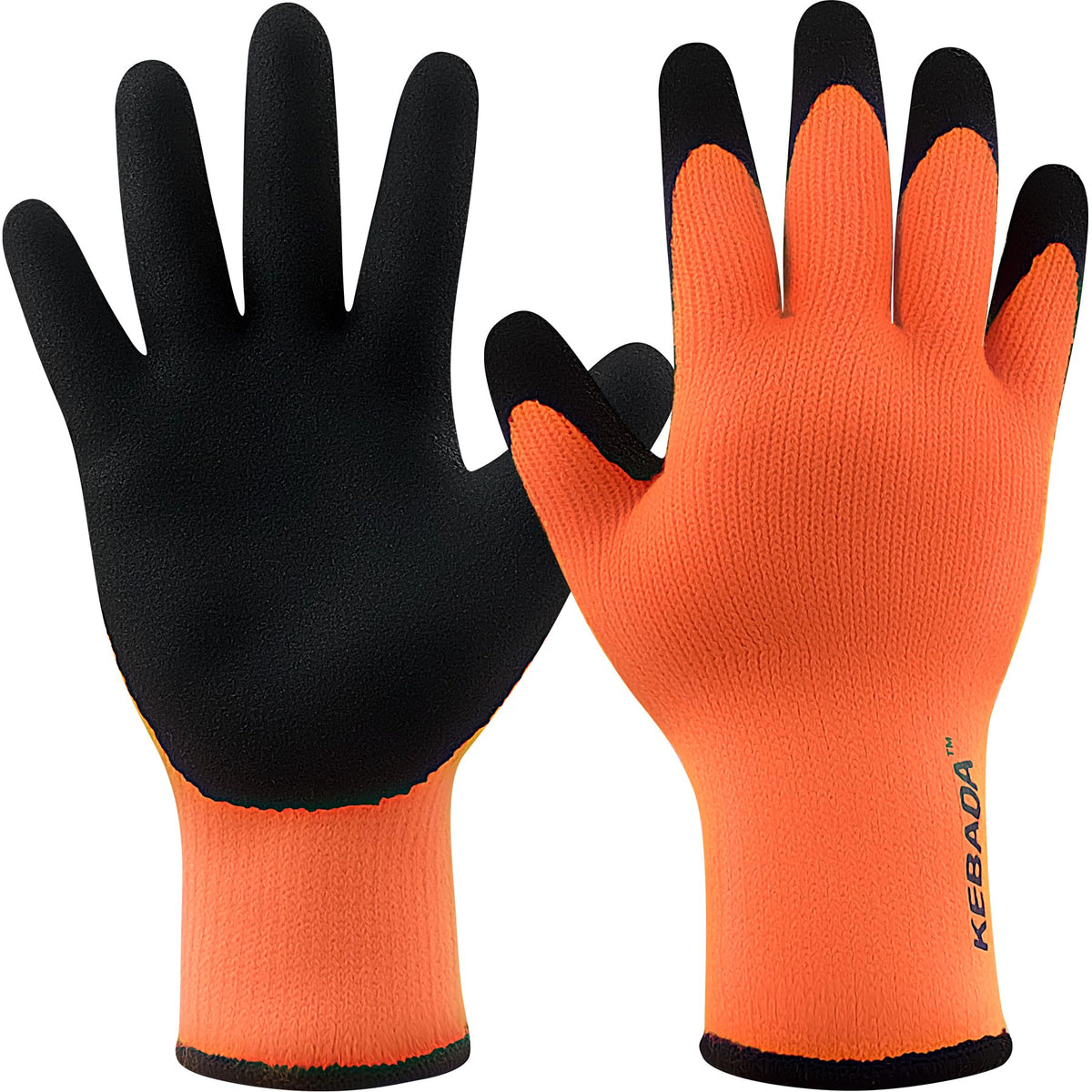 T3 Winter Work Gloves for Men and Women, Long Cuffs, 1 Pair, Orange