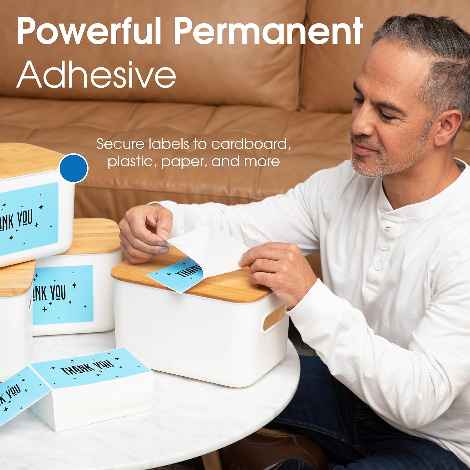 4" X 6" Blue Direct Thermal Fanfold Labels (500 Count, 1 Stack) - Printable | Postage Shipping Labels, Package