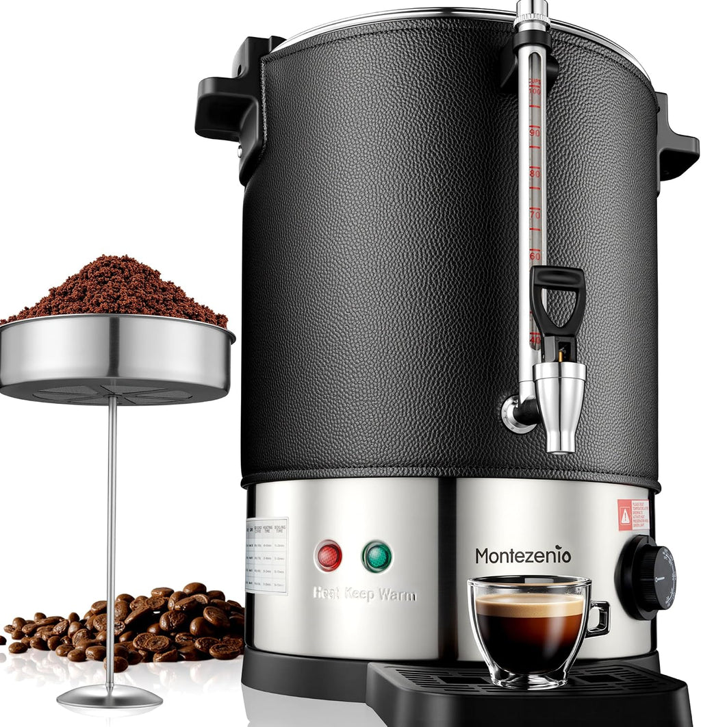 100 Cups Commercial Coffee Urn with Temp Control，Extra Large Coffee Maker