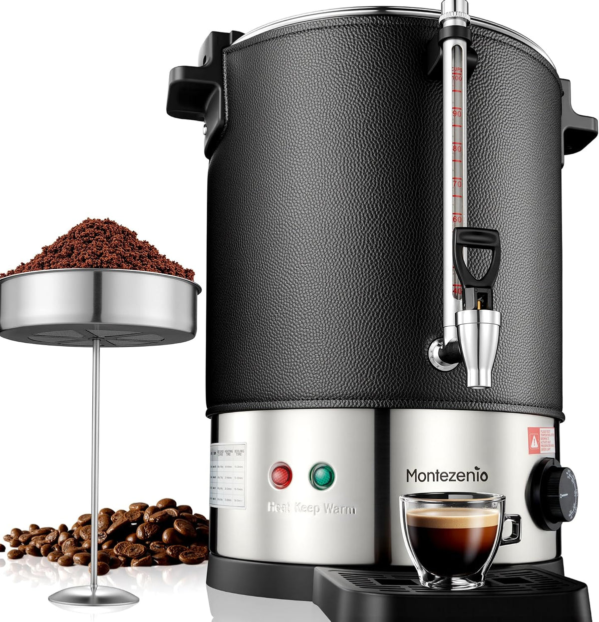 100 Cups Commercial Coffee Urn with Temp Control，Extra Large Coffee Maker