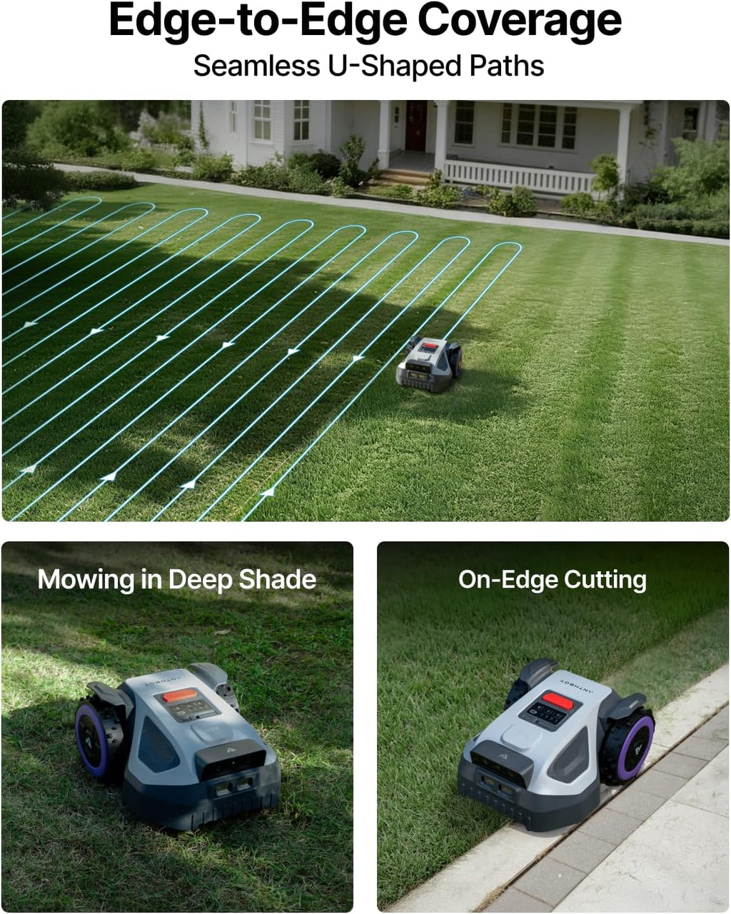 M5 Robot Lawn Mower 1/8 Acre, Dual Vision+Full-Band RTK Robotic Lawnmower, No Perimeter Wire, App Control Obstacle