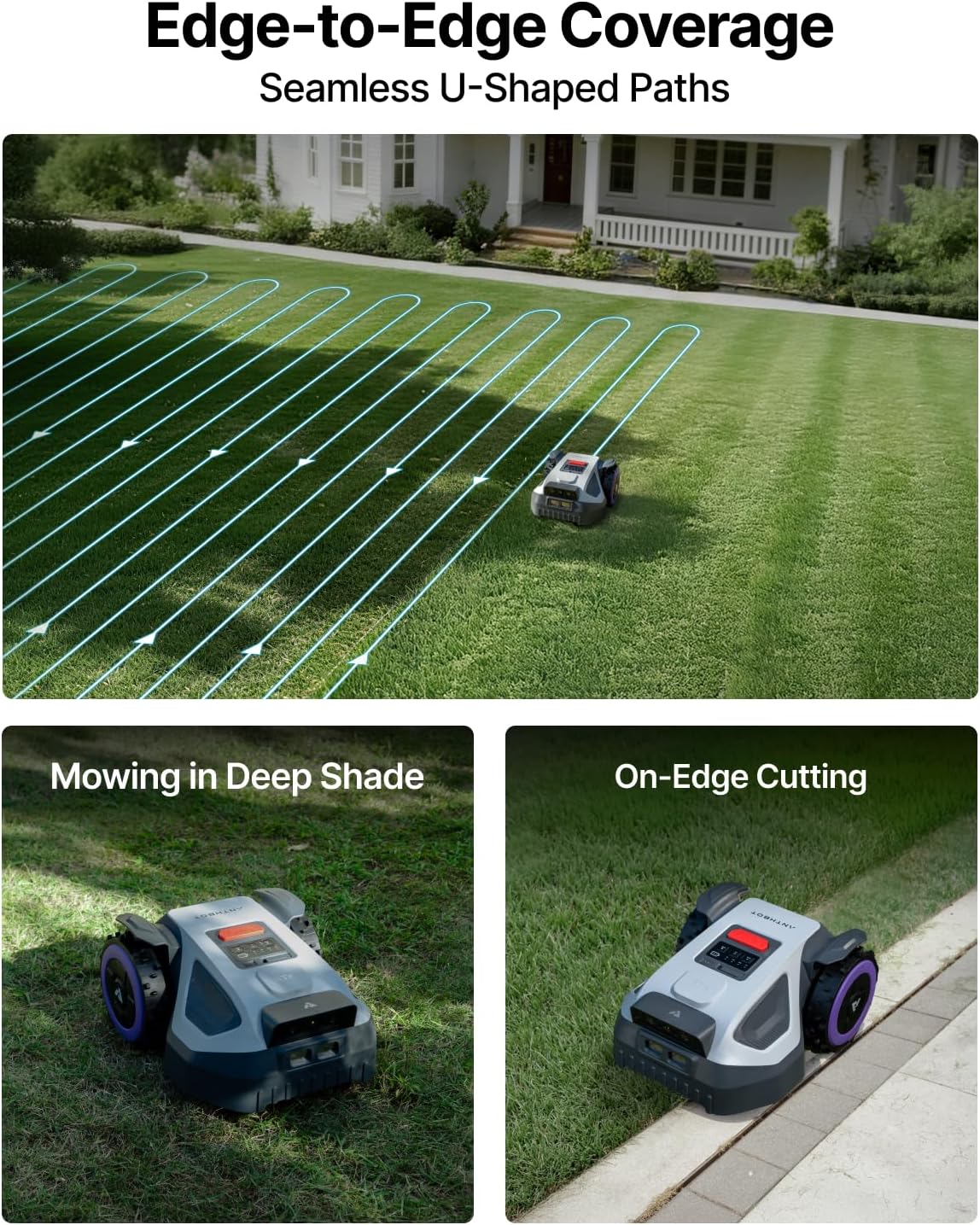 M9 Robot Lawn Mower 1/4 Acre, Dual Vision+Full-Band RTK & NRTK Robotic Lawnmower, No Perimeter Wire, App Control