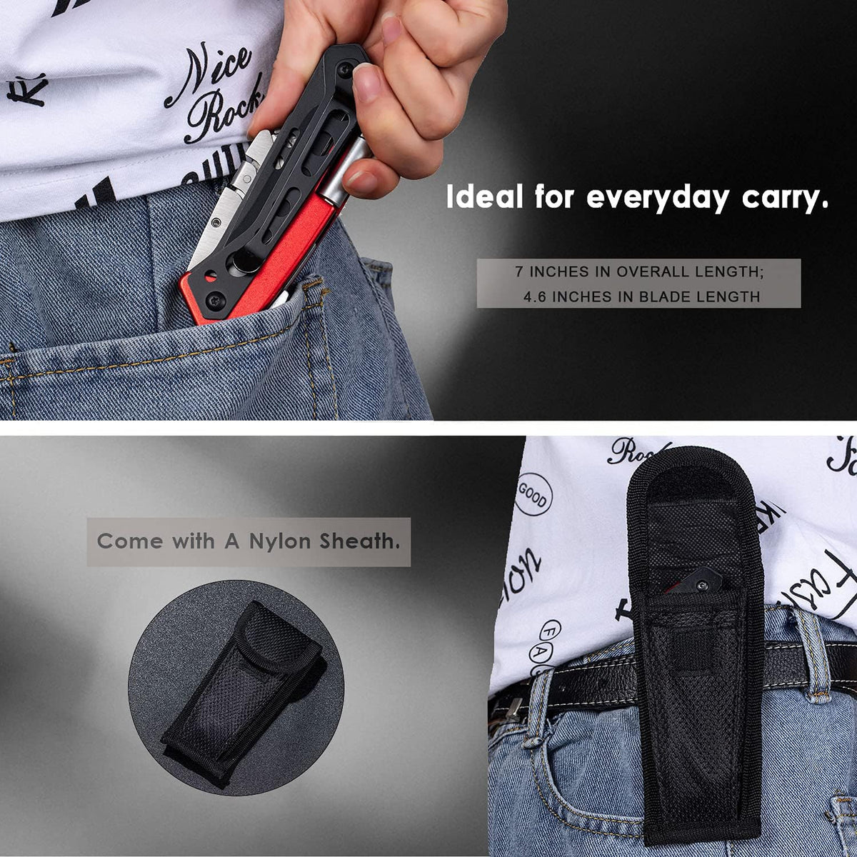 Folding Utility Knife Box Cutter, Razor Knife, Work Knives for Men