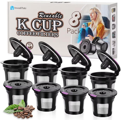 Reusable K Cups for K-eurig, 8 Pack K Cup Reusable Coffee Pods, Universal Reusable K Cup for K-eurig 1.0 and 2.0