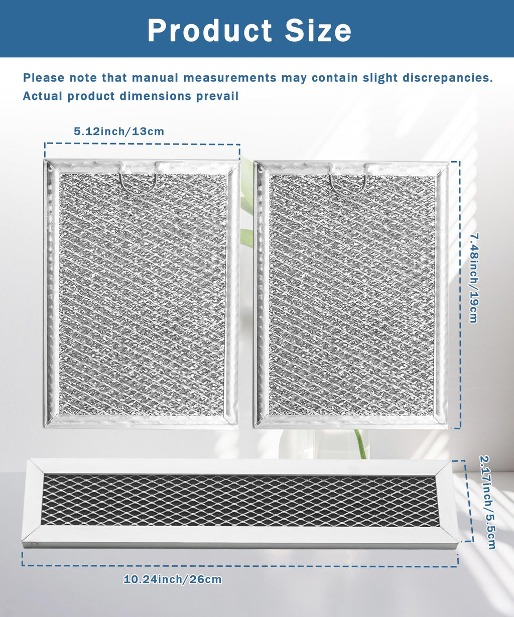 PVM9005SJ1SS 3pcs Microwave Grease&Charcoal Filter Set