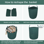Cotton Rope Laundry Basket Hamper for Clothes Large Dark Green
