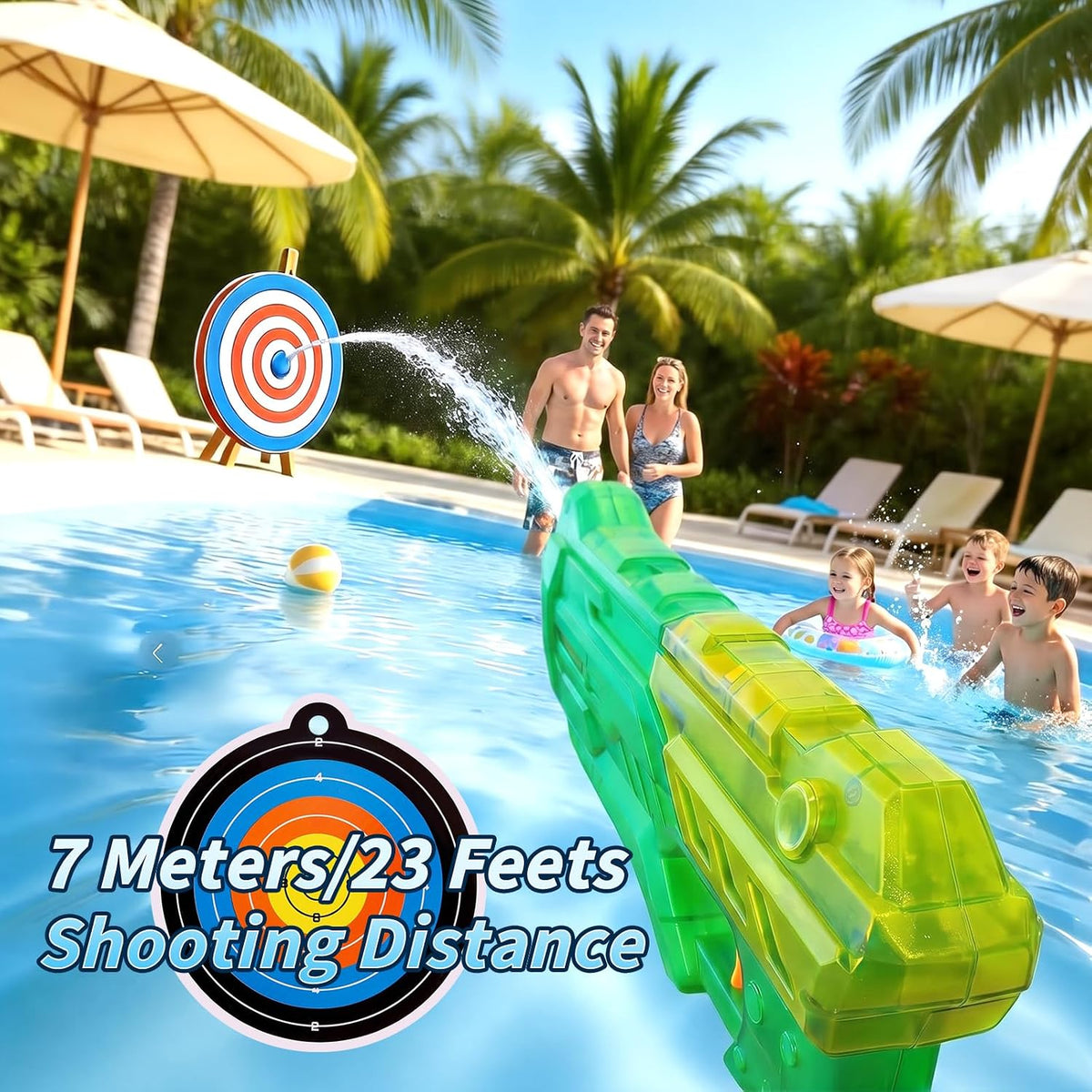 2IN1 Water Guns for Kids Adults 318/180CC Water Gun, Super Soaker Water Gun Squirt Gun for Boys Girls, High Capacity