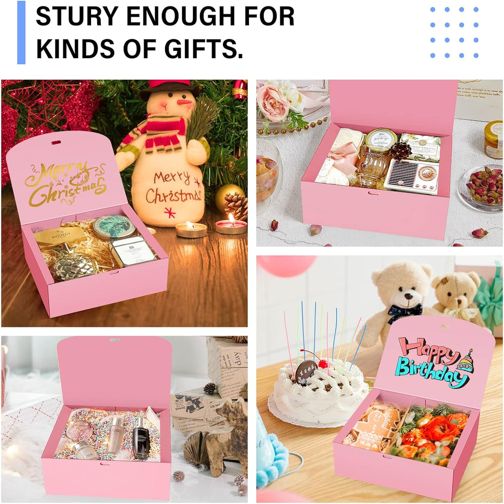15 PCs Gift Boxes, 10X8X4 Inch Proposal Box with Ribbon, Pink Box