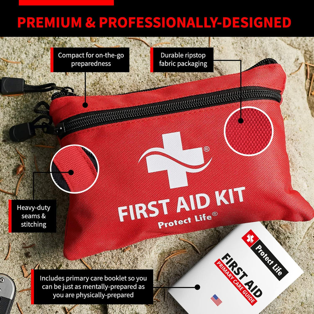 Doctor Developed Mini First Aid Kit, 100 Piece Waterproof Emergency Kit for Car, Boat, Camping & Travel, Includes