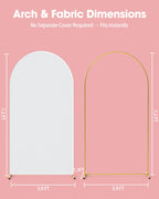 Arch Backdrop Stand and Cover Set, Metal, 7.2 ft, White