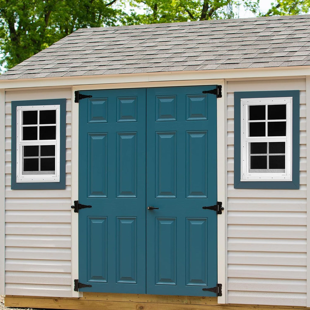 2 Pack 14'' x 21'' Shed Window White, Sliding Glass with Screen