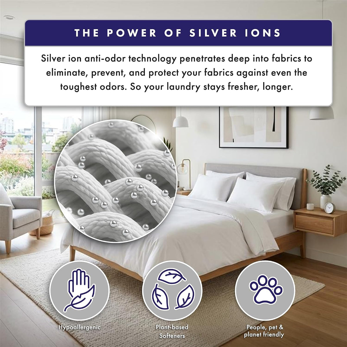 SilverWorks Dryer Sheets Laundry - Odor Eliminating Dryer Sheets with Silver Ion Technology - Softens, Fights Static