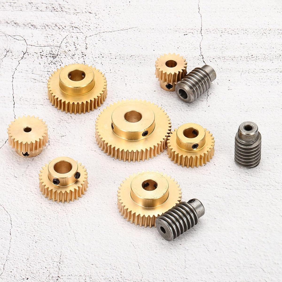 uxcell Worm Gear Set Right Rotation 40T 1 Module 40:1 Reduction Rate