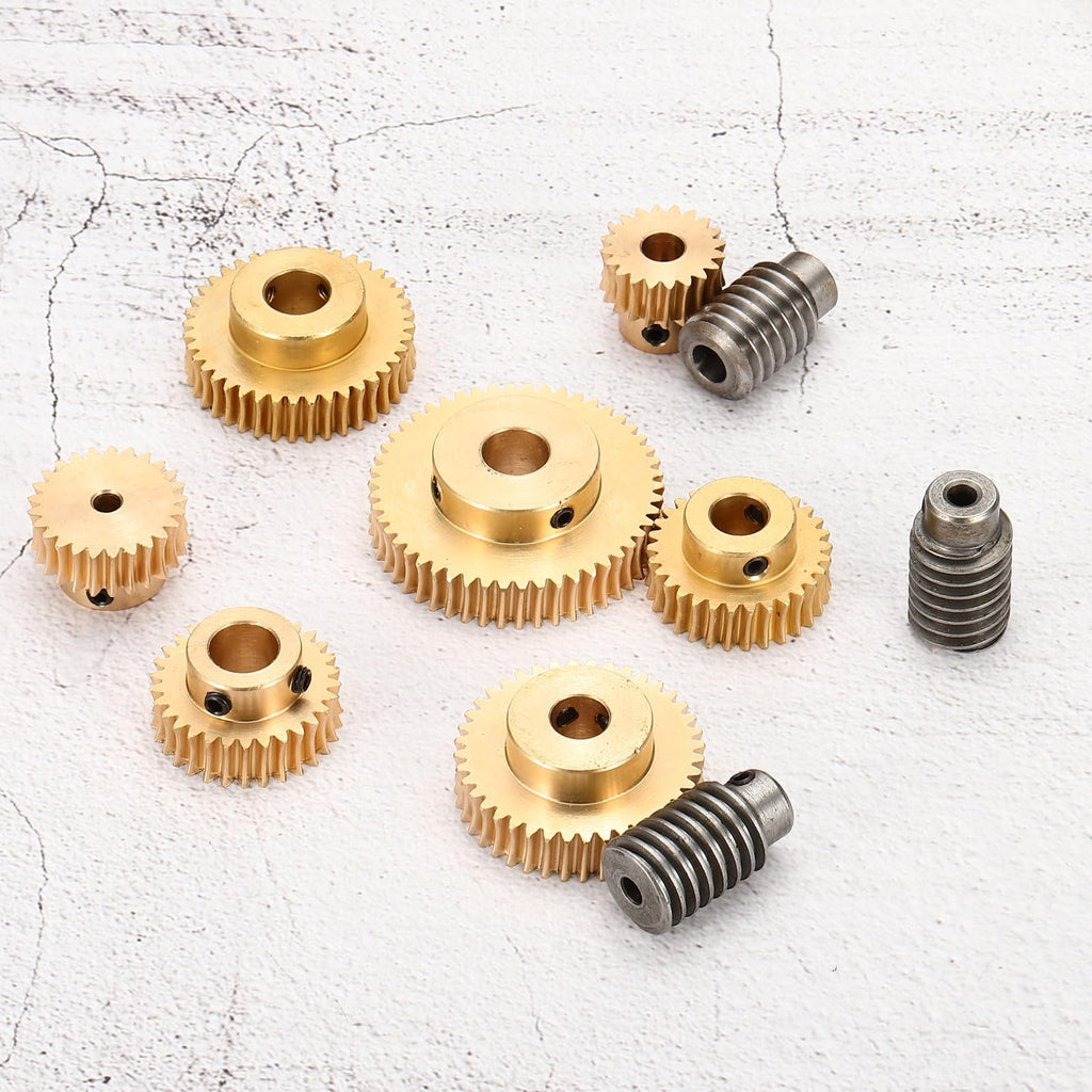 uxcell Worm Gear Set Right Rotation 30T 1 Module 30:1 Reduction Rate