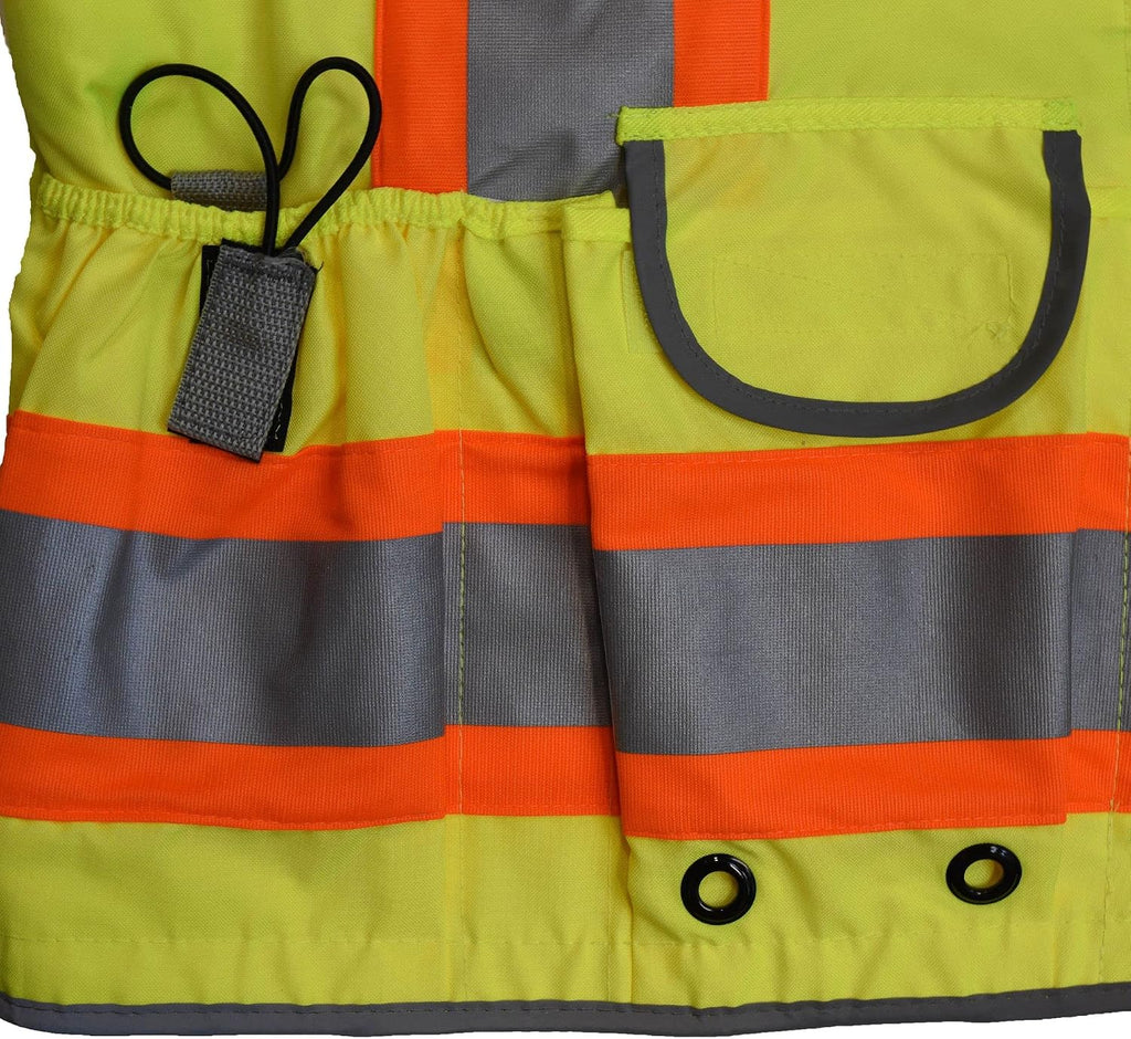 SV55 Hi Vis Type R Class 2 Engineer Safety Vest, Hi-Vis Green, M