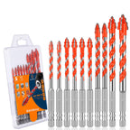 Serrated Concrete Drill Bit Set 10PCS (3/16”-1/2”)