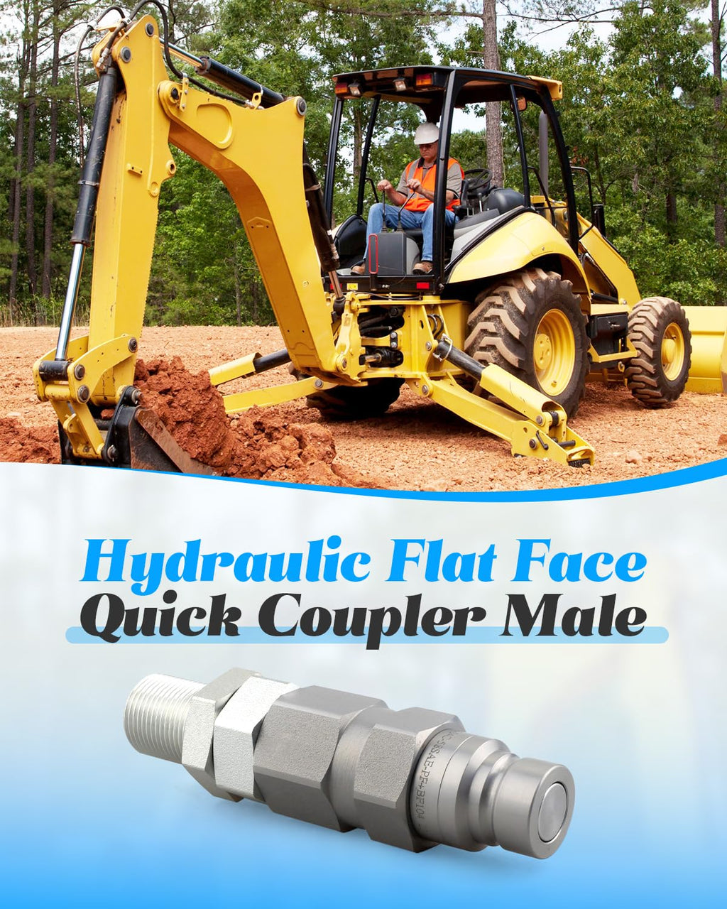 193-8334 Hydraulic Flat Face Quick Coupler Male, Replace 1938334 CA1938334