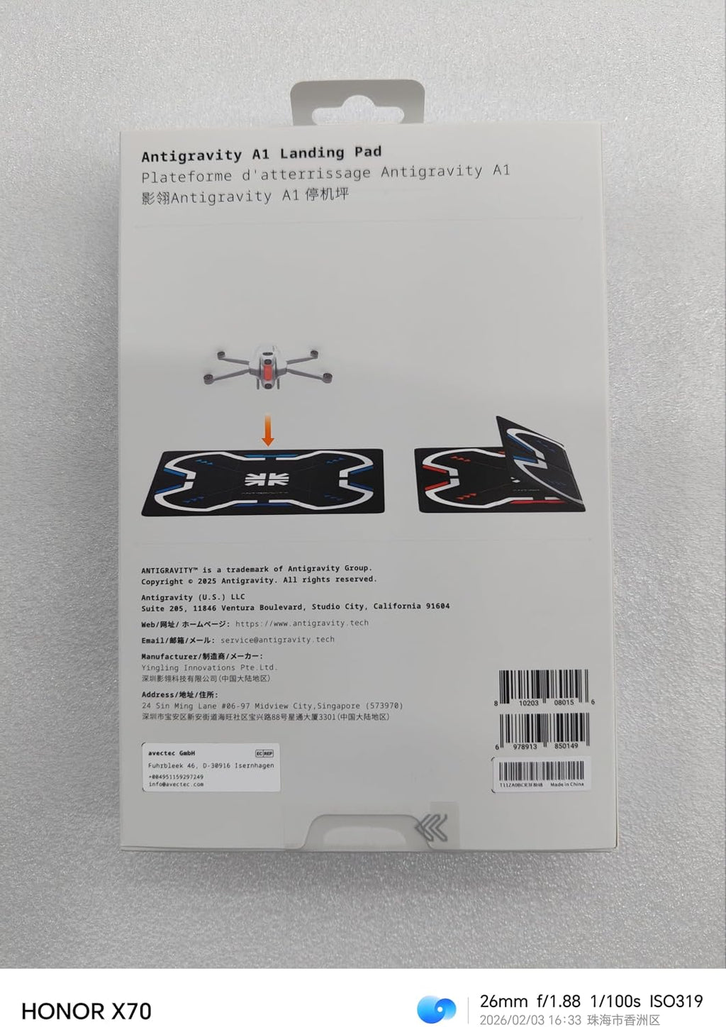 A1 Drone Landing Pad, Foldable Pocket Size Portable Double Sided Landing Pad, Compatible with Antigravity A1 |
