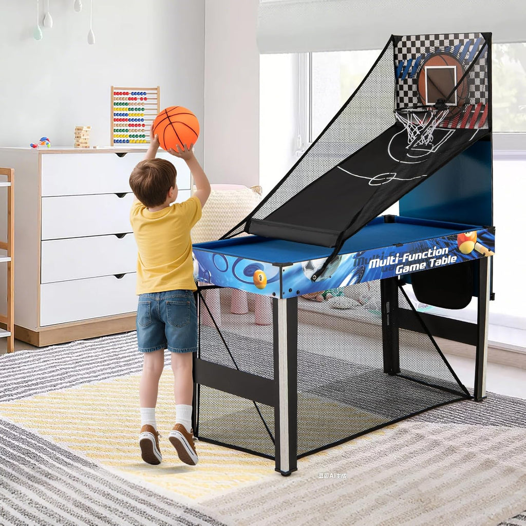 Multi Game Table, 10 in 1 Combo Game Table Includes Table Tennis, Basketball, Soccer, Hockey, Archery, Shooting