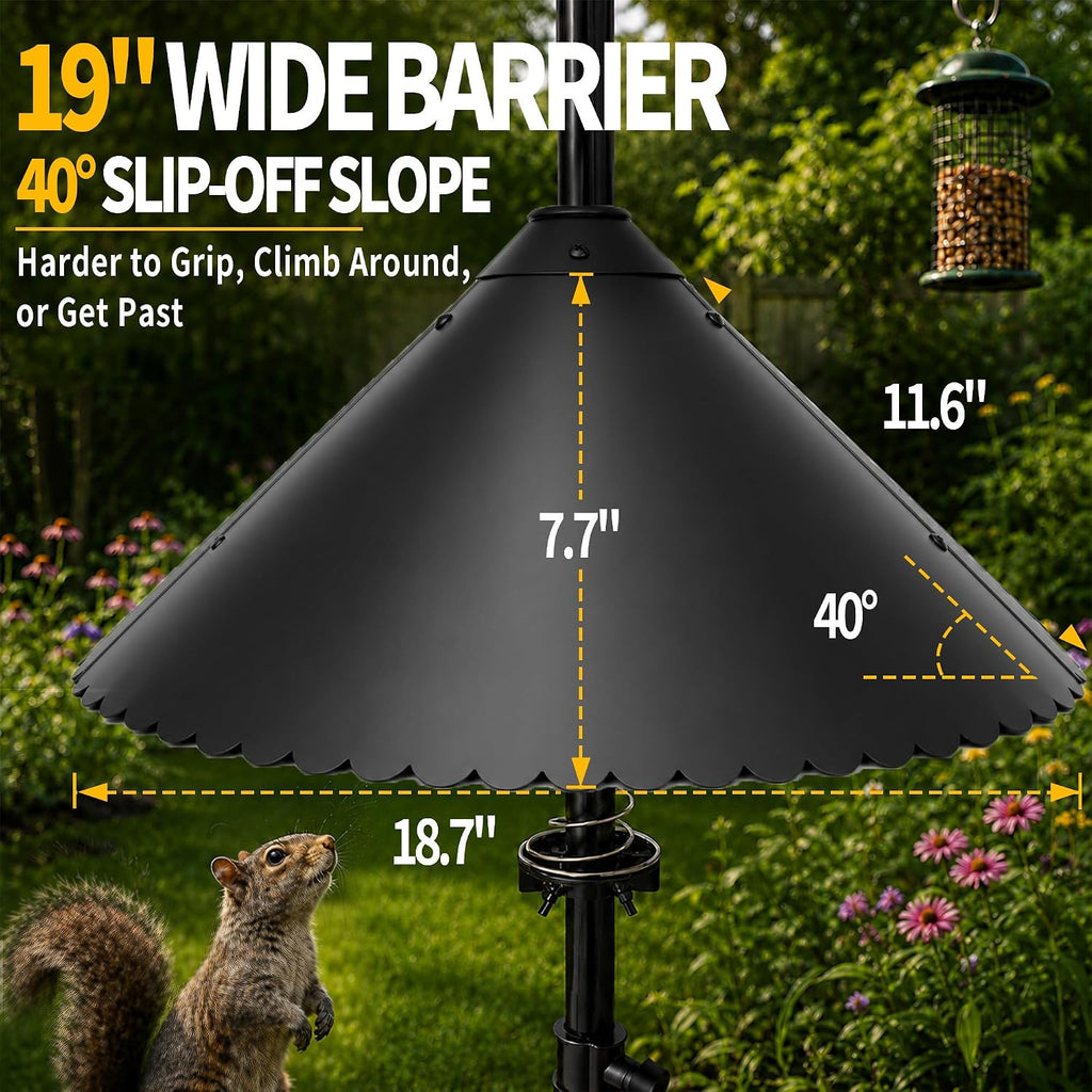 19 inch Metal Squirrel Baffle for Bird Feeder Pole