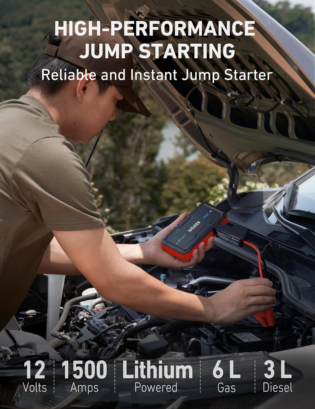 S8 Car Battery Jump Starter 1500A – Portable 12V Lithium Jump Box