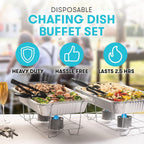 Disposable Chafing Dish Buffet Set, Food Warmers for Parties, 33 Pieces Catering Supplies - Buffet Servers and
